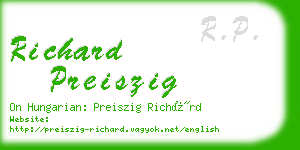 richard preiszig business card